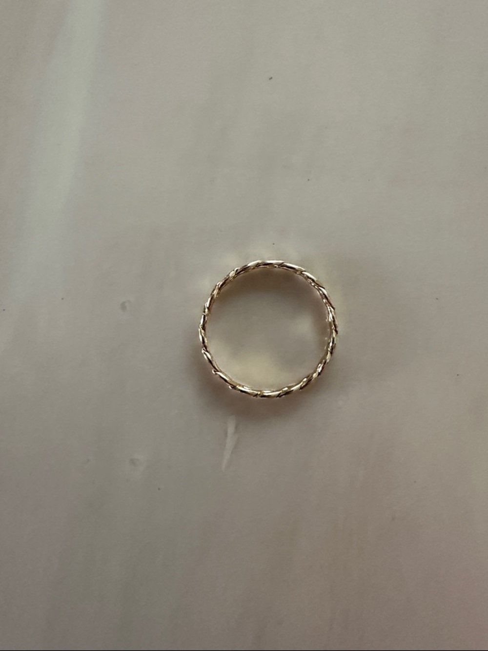 Delicate Twisted Band Ring - gold Tone